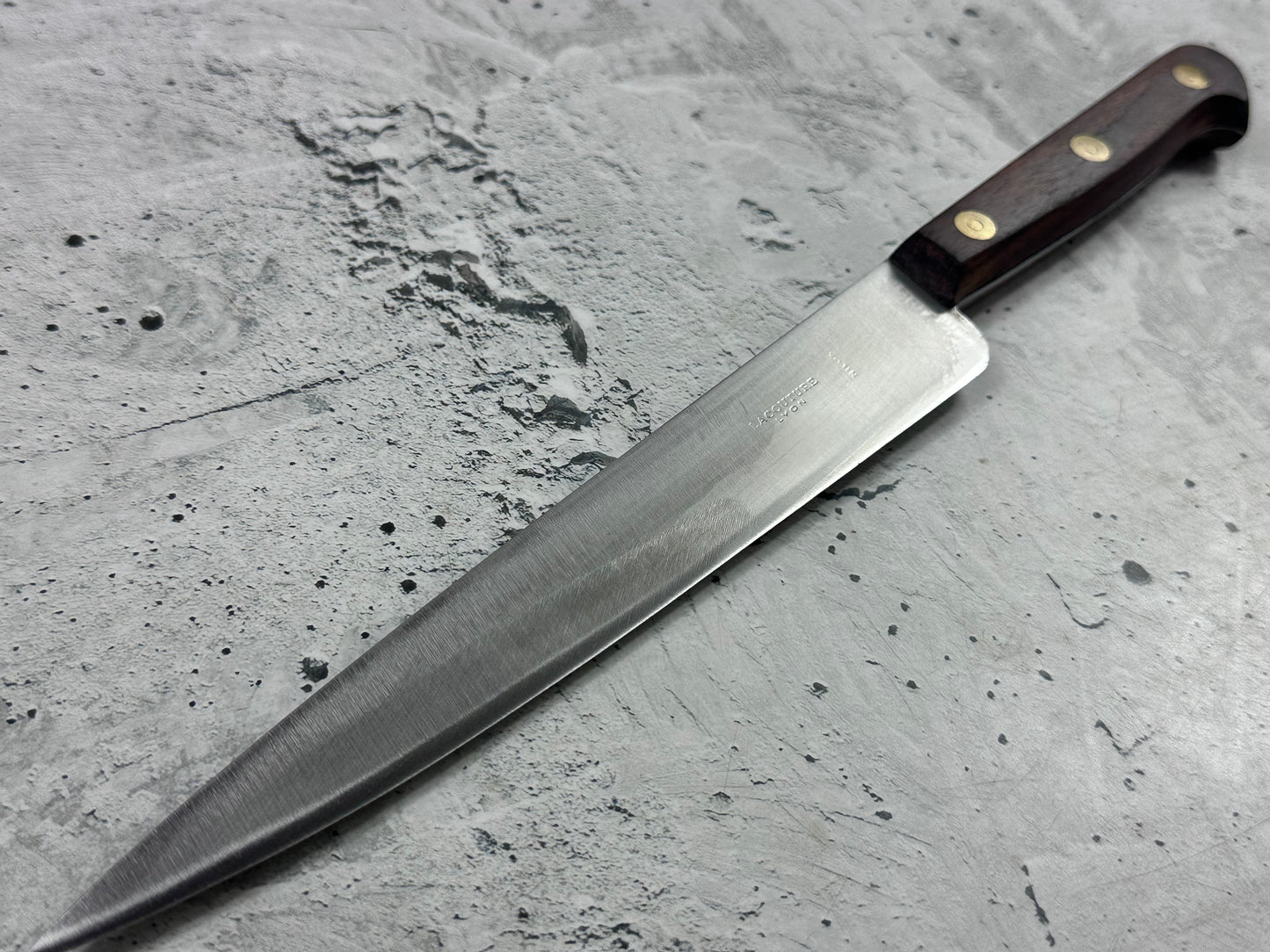Vintage French Lacouture Slicing Knife 200mm Inox Steel Wood Handle 2191