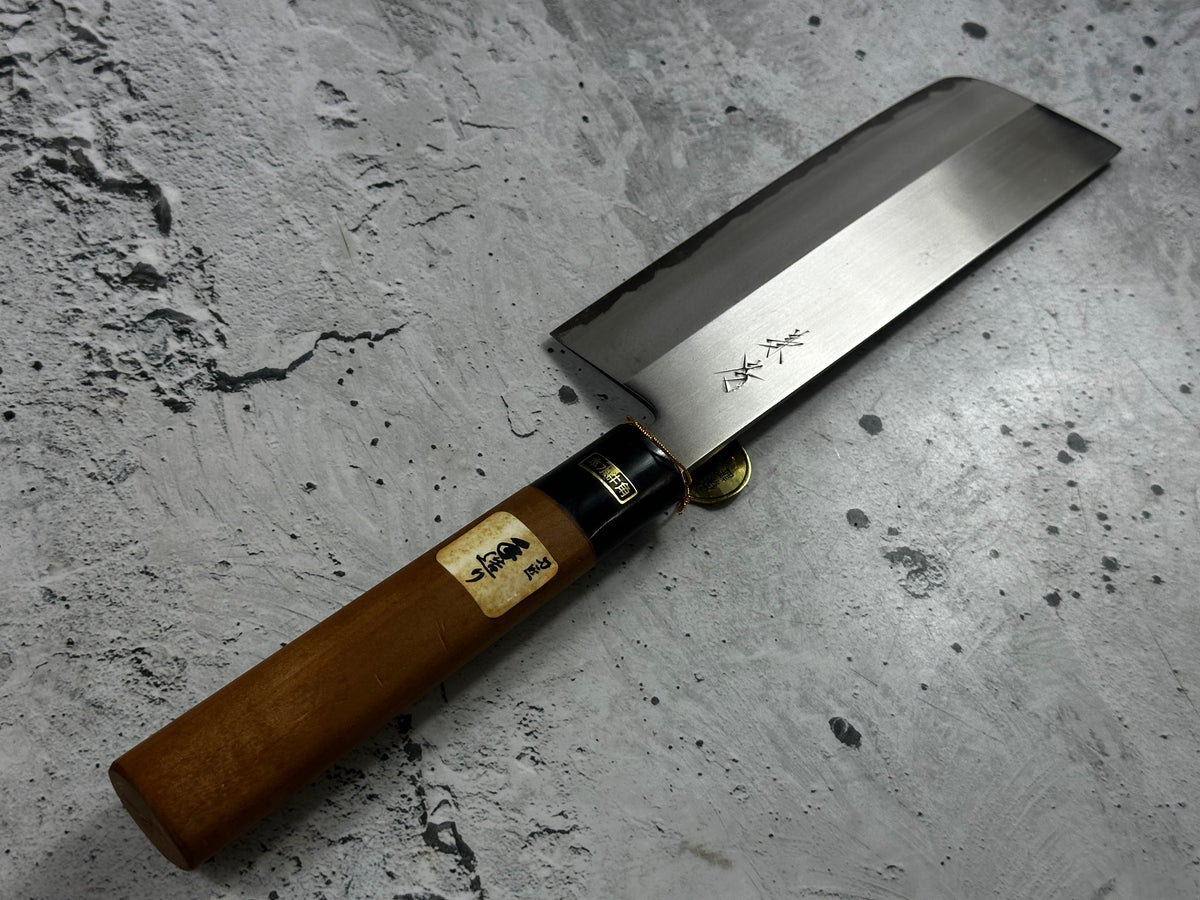 Vintage Kanehiko Hand-Forged Japanese Nakiri 170mm Carbon Steel Timber Handle 2286