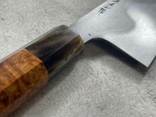 Load image into Gallery viewer, Keskin Migaki Kiritsuke 230mm Amboyna Burl &amp; Buffalo Horn with sheath