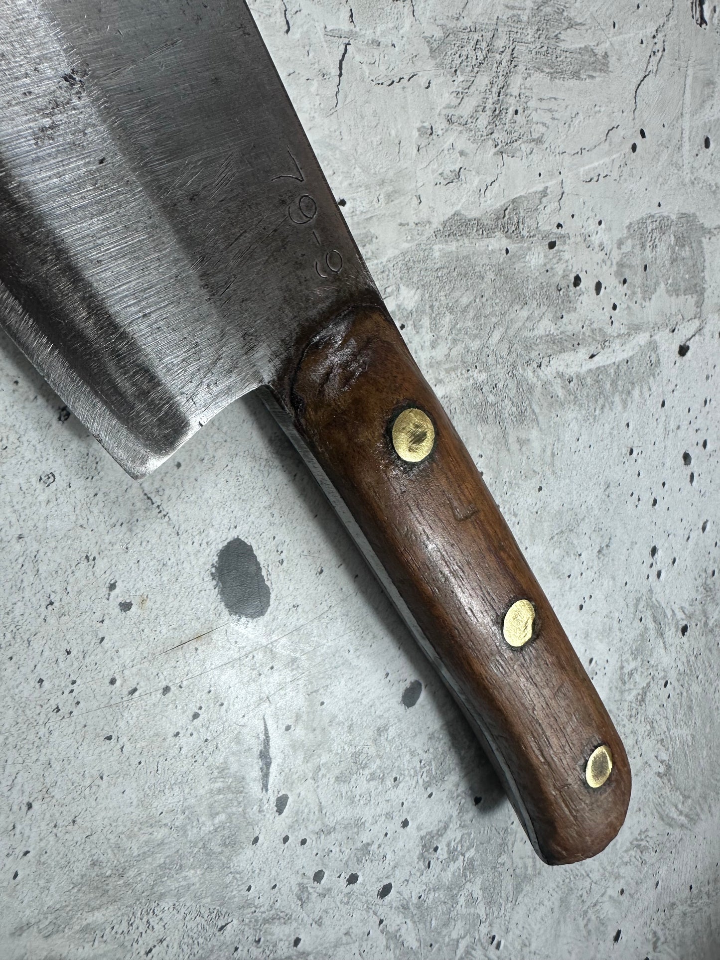 Vintage L. & I. J. White Butcher Cleaver Knife 205mm Carbon Steel Made in USA 2104