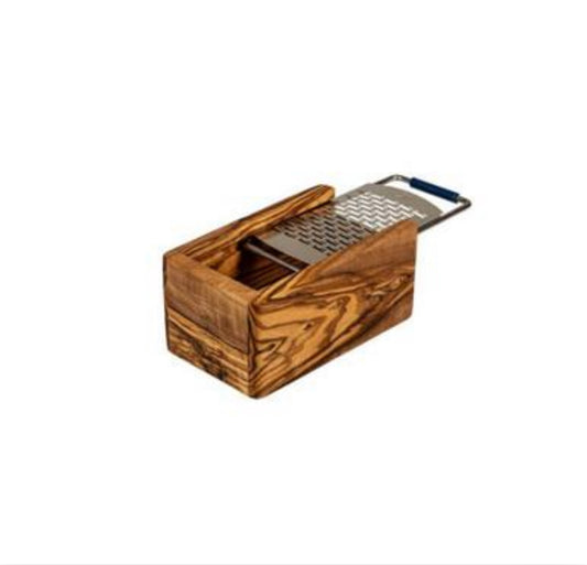 Berard 2 Piece Parmesan Cheese Olive Wood Box & Grater