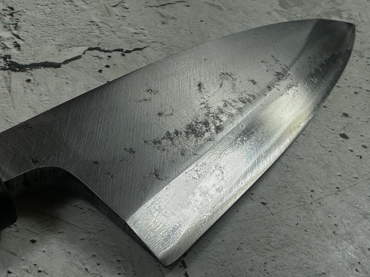Vintage Japanese Deba Knife 160mm Carbon Steel Magnolia Wood Handle  2264