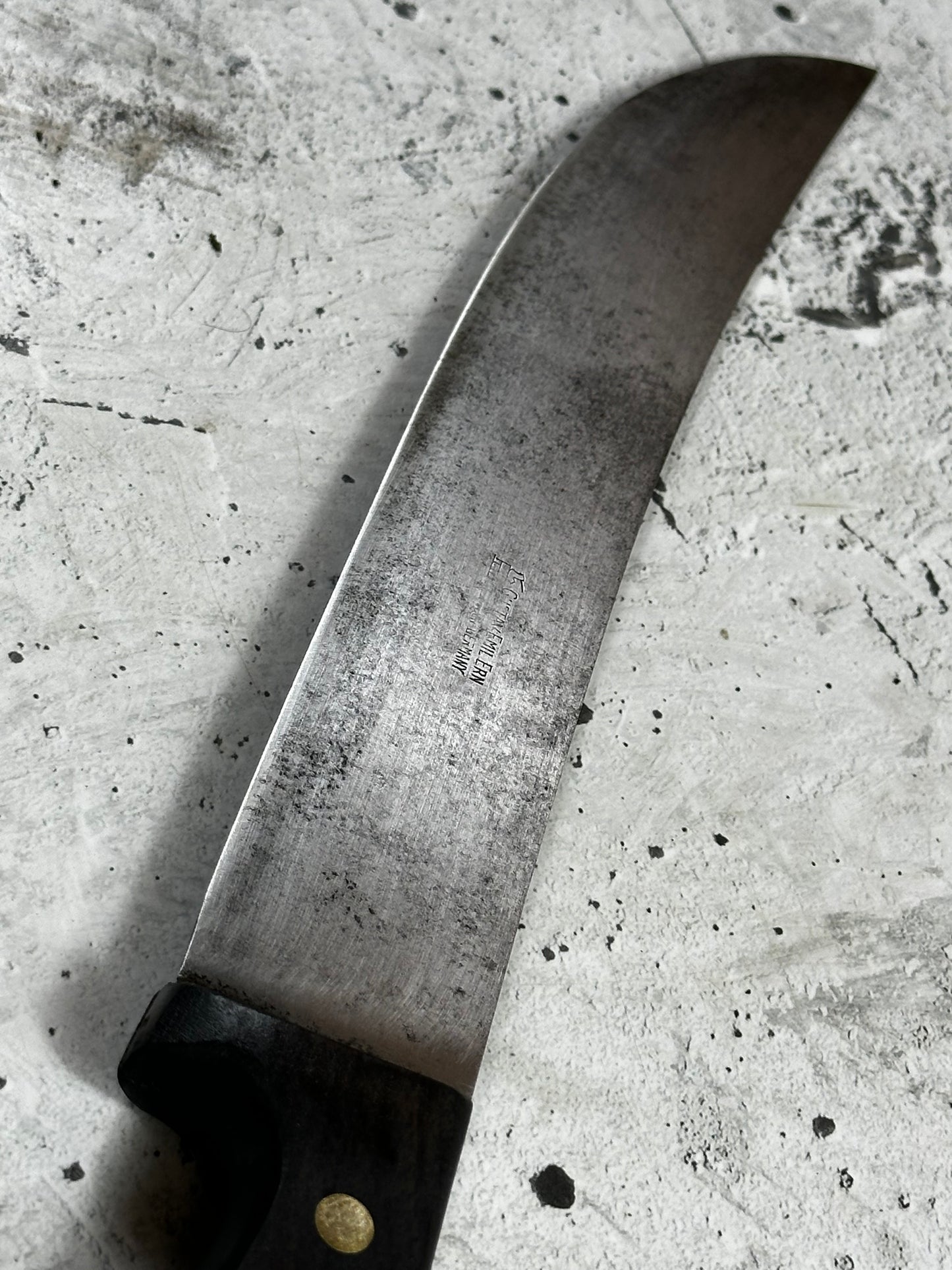 Vintage Gustav Emil Ern Butcher  Knife 250mm Made in Germany 🇩🇪 Cabon steel 2002