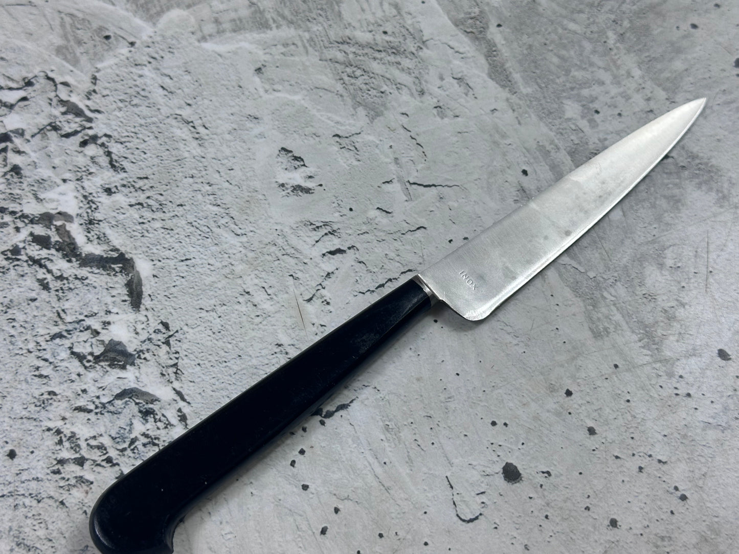 Vintage French Nogent Style Paring Knife 110mm Inox Steel POM Handle 2202