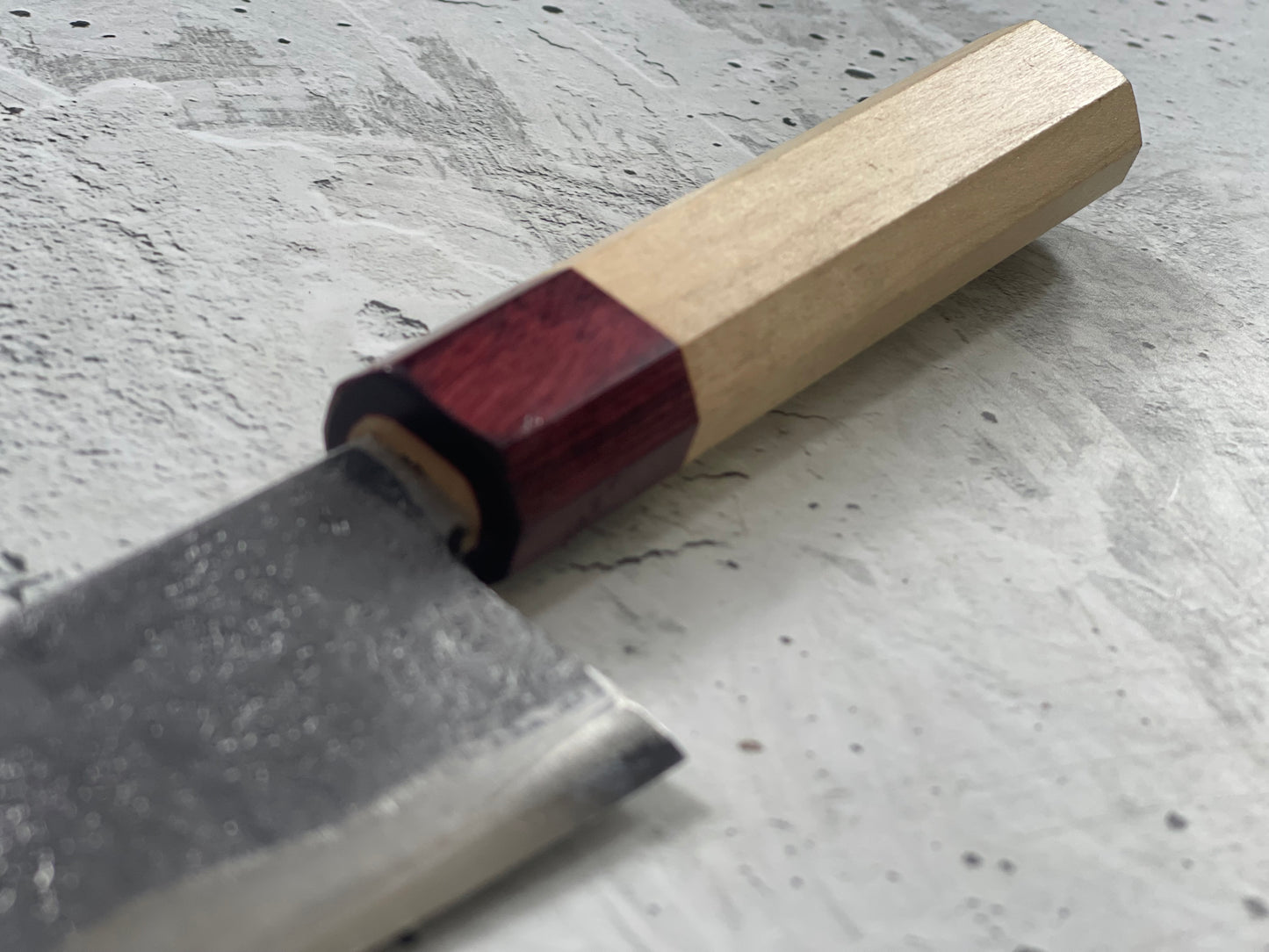 Japanese Knife Set 3x Carbon Steel Magnolia and Red Pakka Octagon Handle Made In Japan 1539