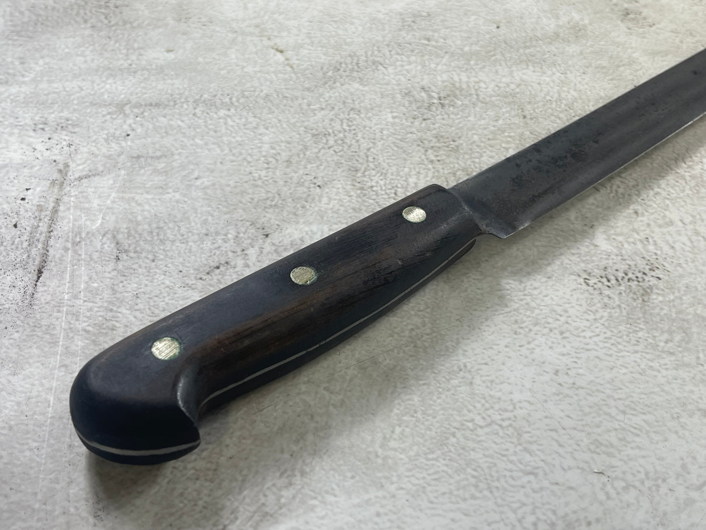 Vintage Gustav Emil Ern Flexible Brisket Knife 360mm Carbon Steel Made in Germany 🇩🇪 1910