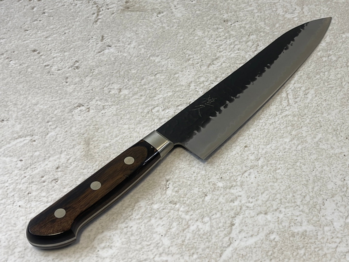 Tsunehisa Aogami Super Kuro Tsutime Gyuto Knife 210mm  Brown Pakka Wood Handle - Made in Japan 🇯🇵
