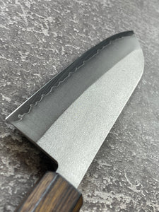 Masutani Kokuryu Nashiji Santoku 170mm  VG1 Steel Oak Handle