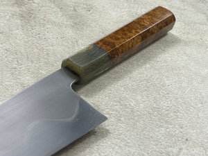 Keskin Migaki Kiritsuke 230mm Amboyna Burl & Blonde Buffalo Horn with sheath