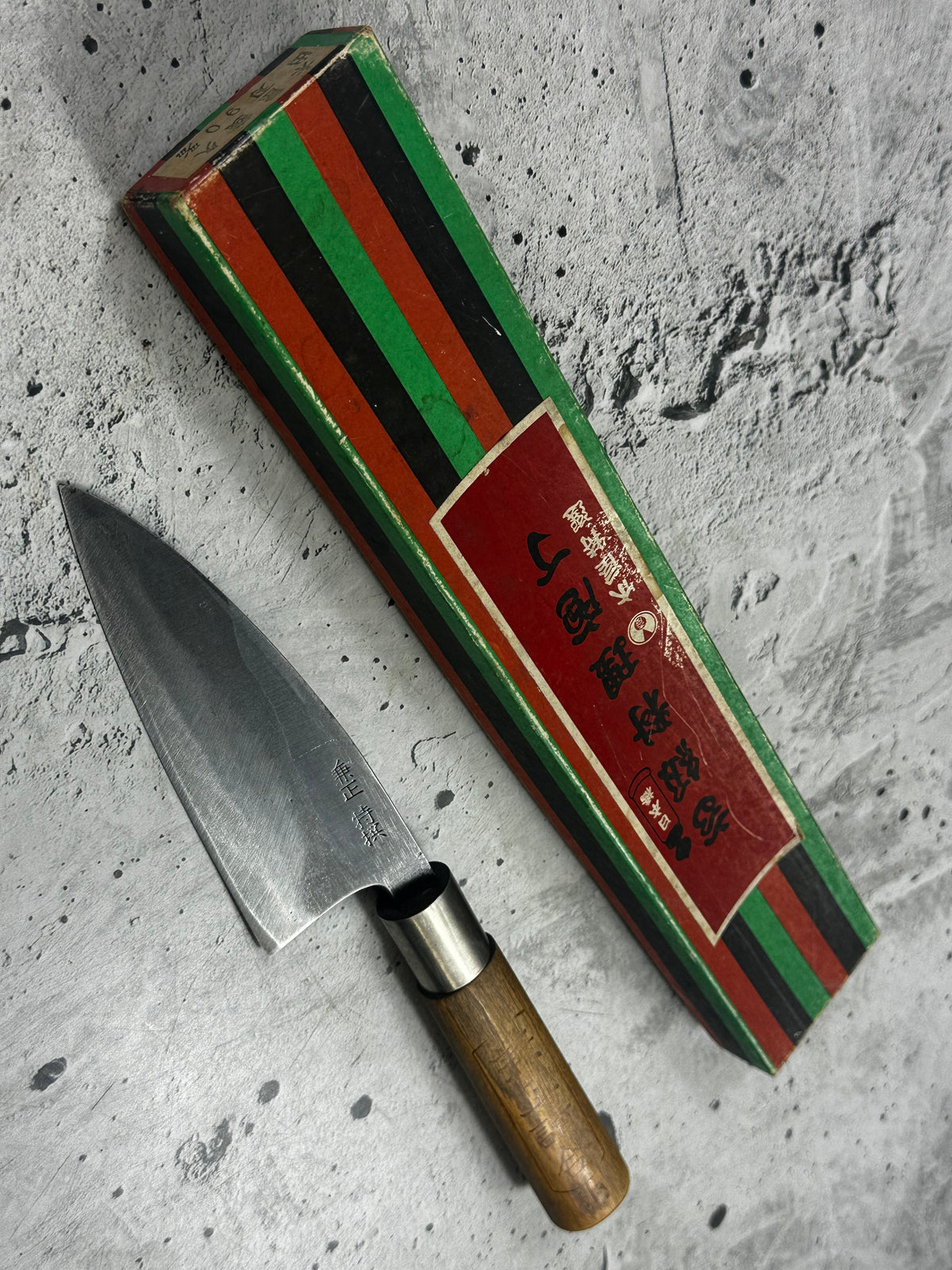 Vintage Kanemasa Carbon Steel Ko-Deba Knife 120mm 2327