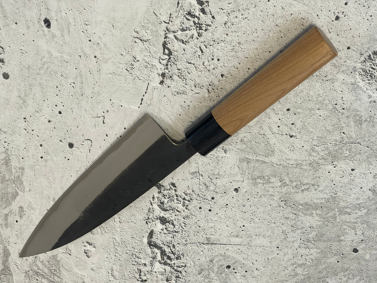 Muneishi Aogami SS Clad Gyuto 150 mm  Kurochi Finish Made in Japan