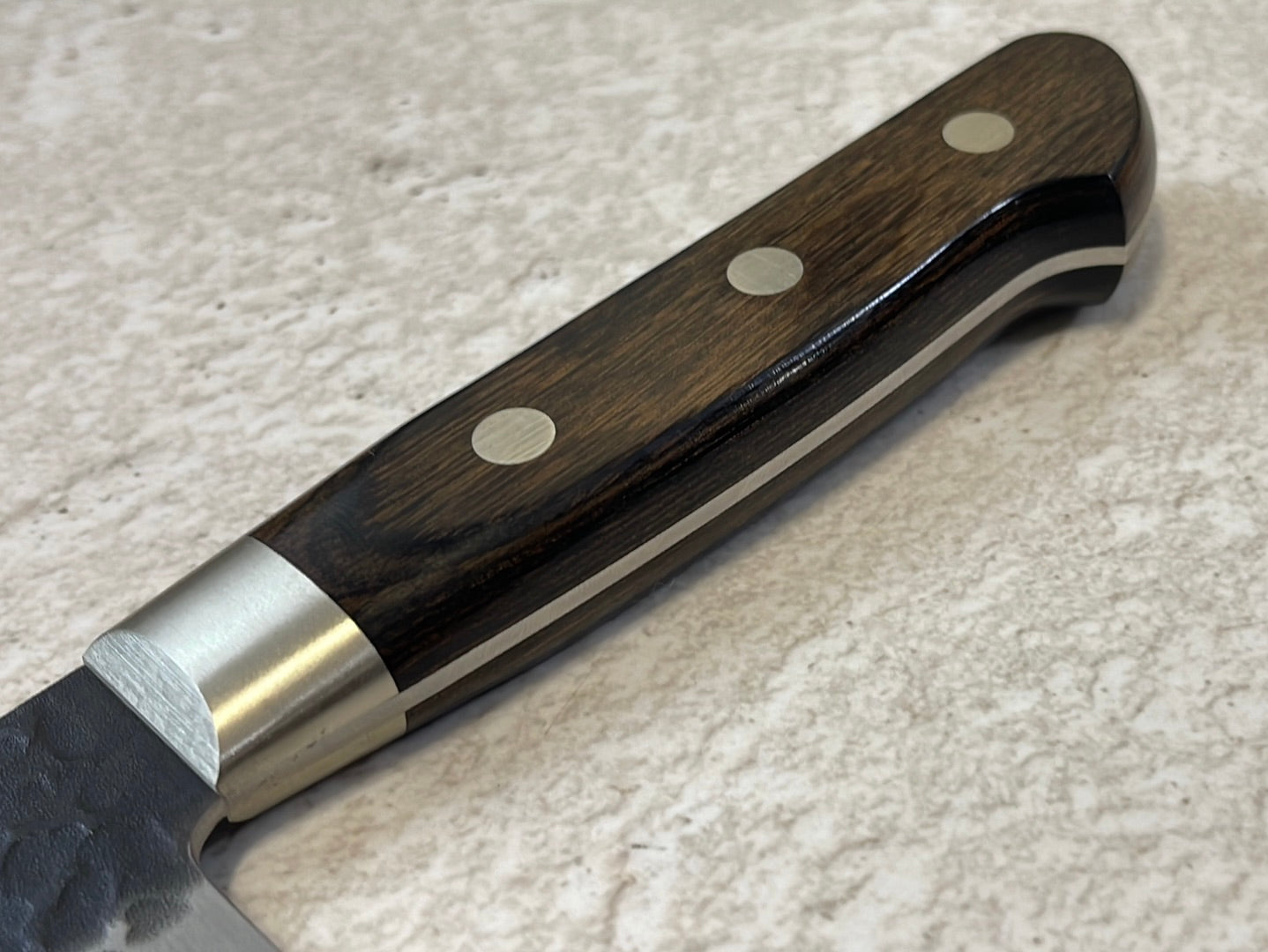 Tsunehisa Aogami Super Kuro Tsutime Gyuto Knife 210mm  Brown Pakka Wood Handle - Made in Japan 🇯🇵