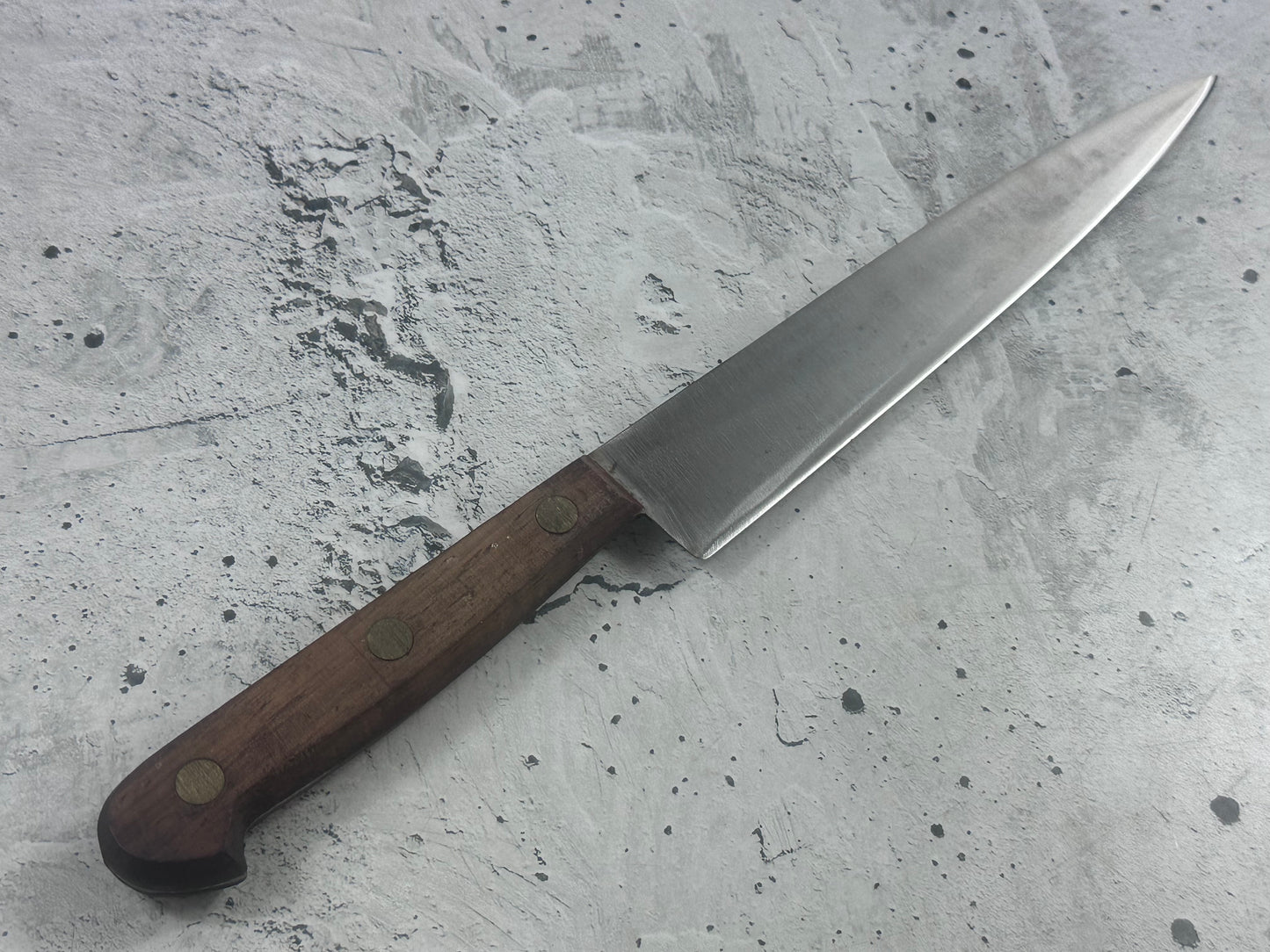 Vintage French Slicing Knife 200mm Inox Steel Wood Handle 2192