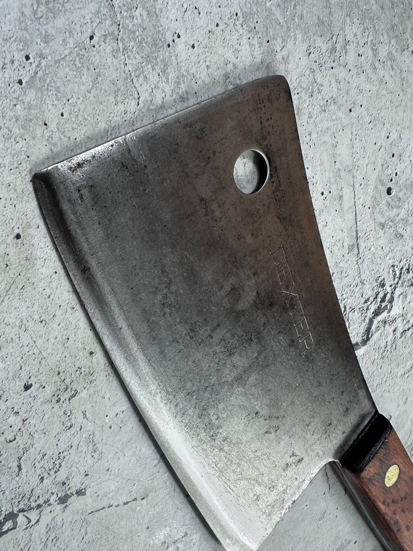 Vintage Dexter Butcher Cleaver Knife 180mm High Carbon Steel Made in USA 2105