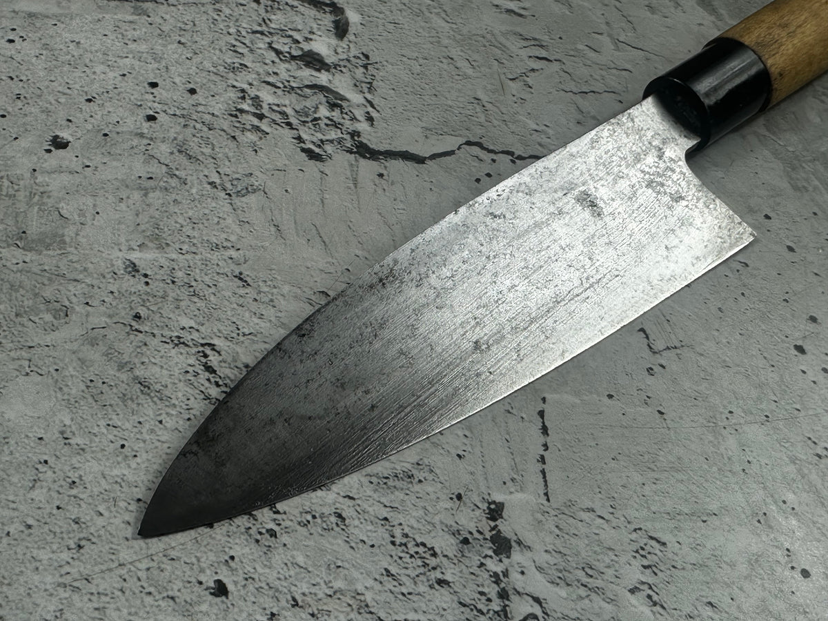 Vintage Sakai Yujiro Funayuki Knife 150mm Carbon Steel Wood Handle 2243
