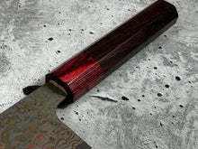 Load image into Gallery viewer, Takeshi Saji VG10-W Nashiji Rainbow Damascus Santoku 165mm