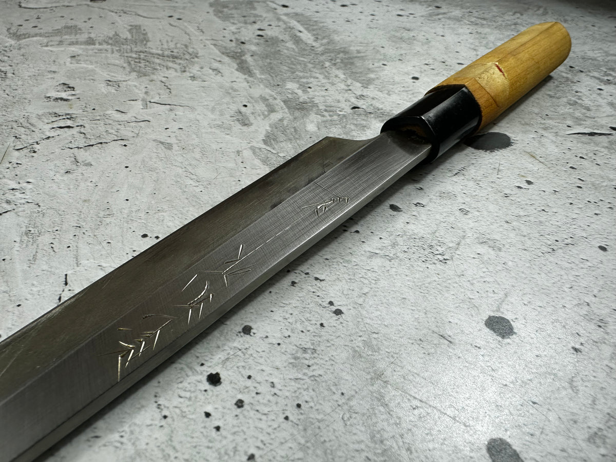 Vintage Tsunemaru Saku Yanagiba Knife 200mm Carbon Steel Magnolia Handle 2264