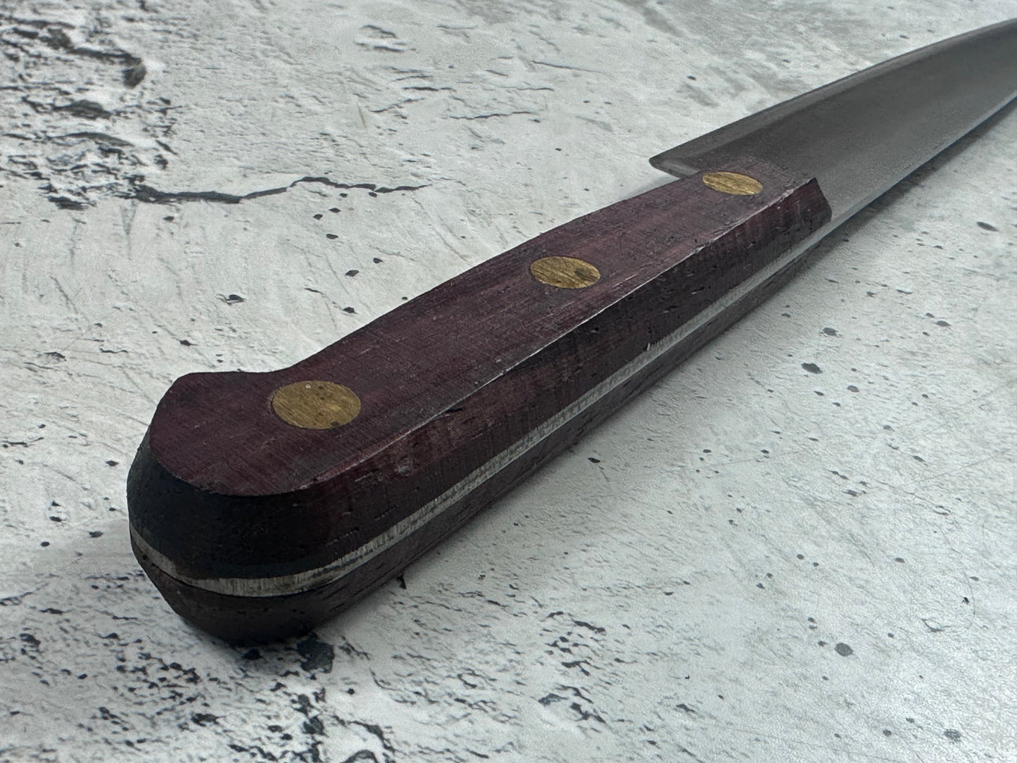 Vintage French Slicing Knife 200mm Inox Steel Wood Handle 2193