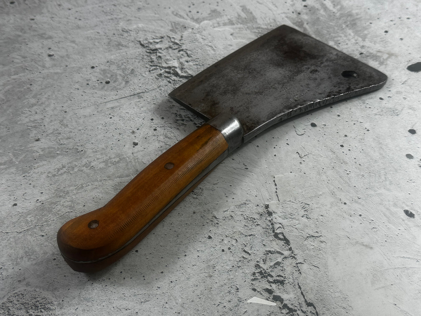 Vintage Foster Bros Butcher Cleaver Knife 160mm  Carbon Steel Blade Made in USA 🇺🇸 1997