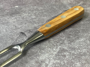 K Sabatier Bayonet Fork 170mm - HIGH CARBON STEEL - OLIVE WOOD HANDLE