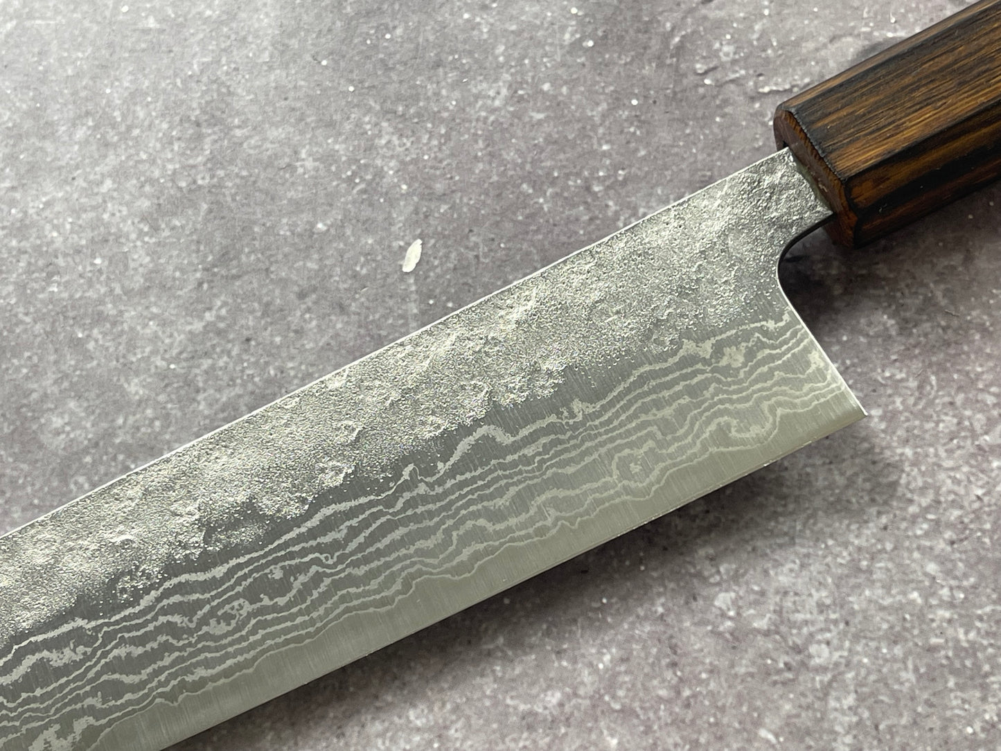 Tsunehisa 440c Damascus Nashiji Kiritsuke 210mm Oak Handle Made in Japan 🇯🇵