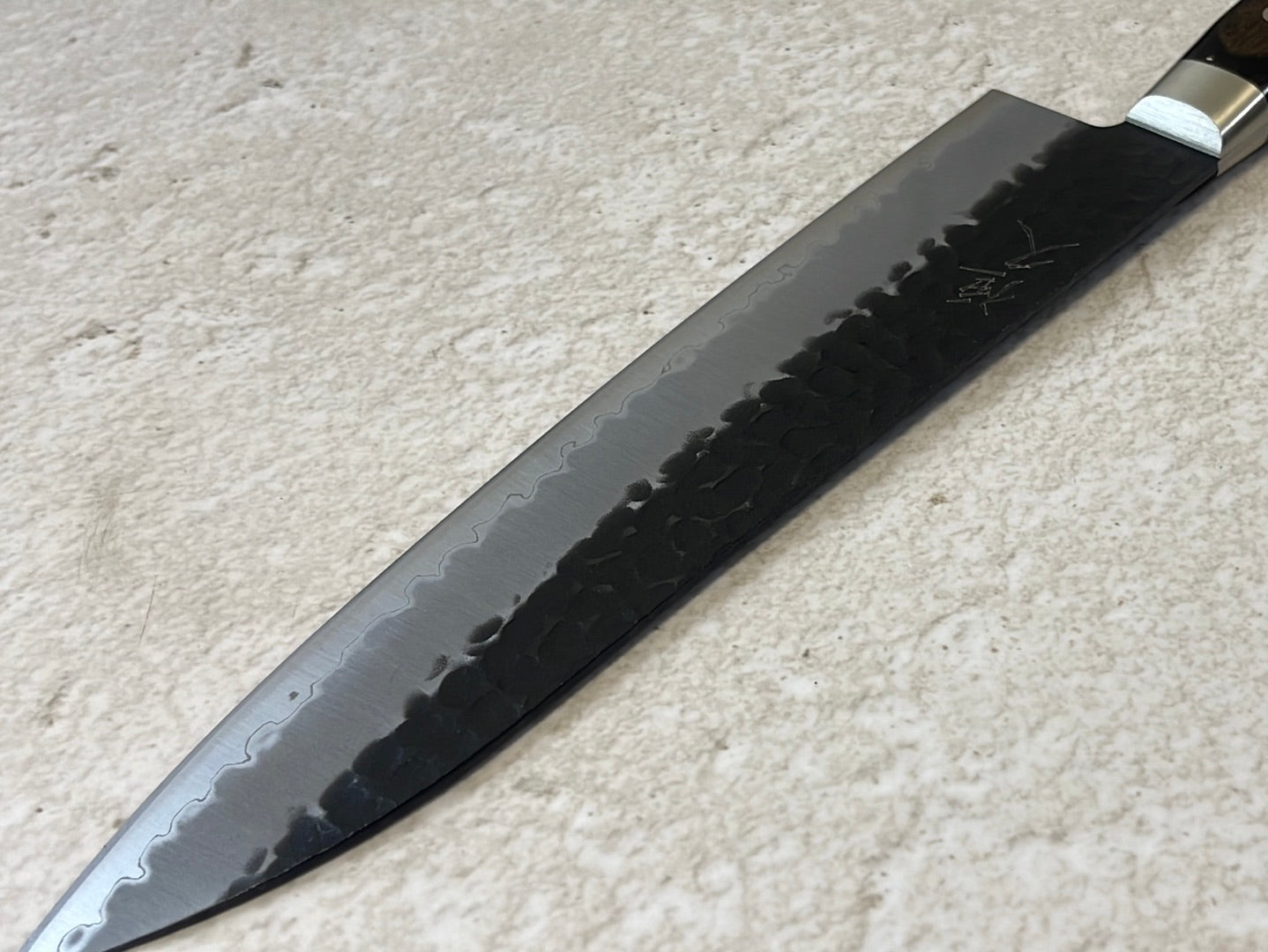 Tsunehisa Aogami Super Kuro Tsutime Gyuto Knife 210mm  Brown Pakka Wood Handle - Made in Japan 🇯🇵