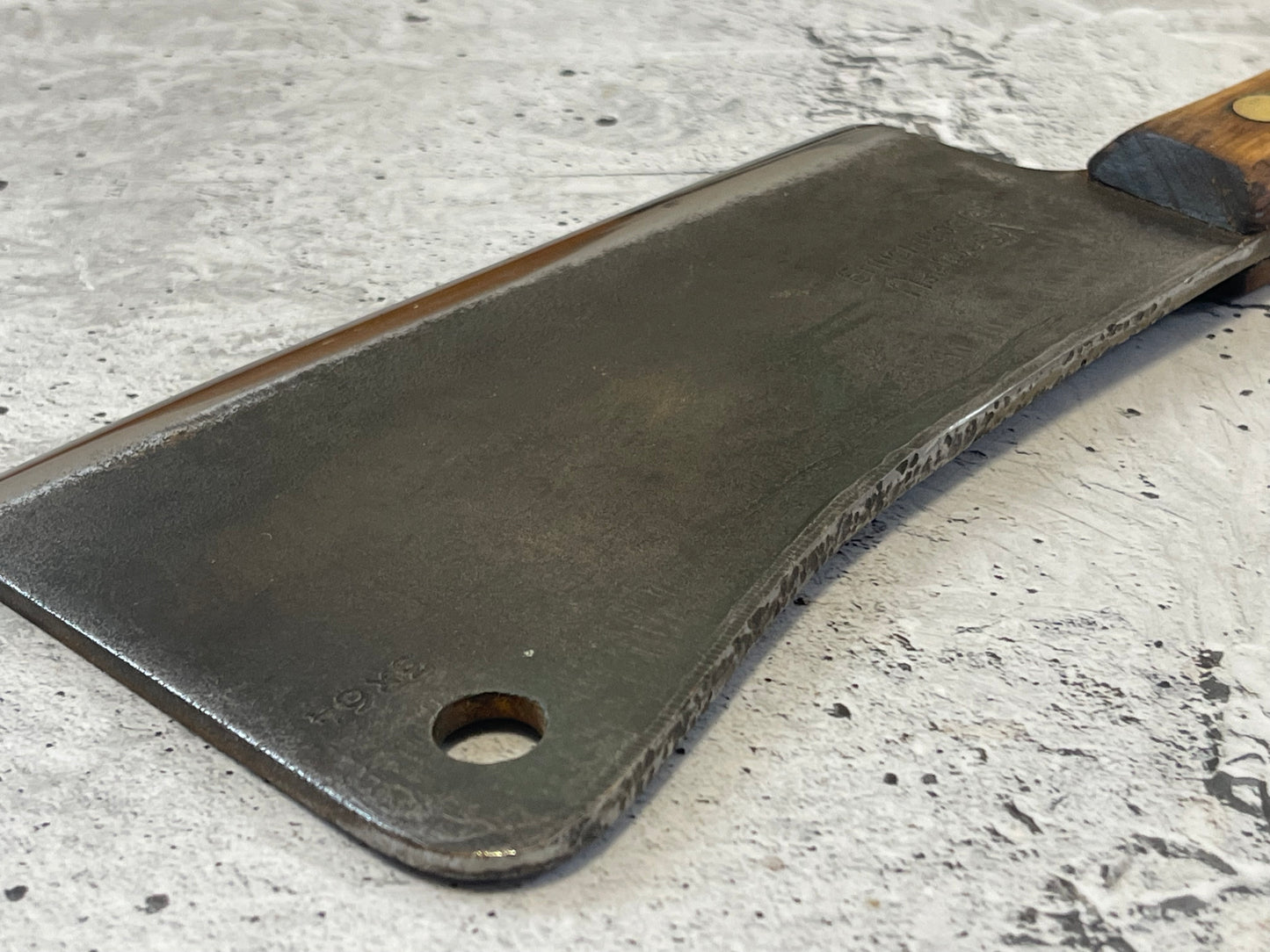 Vintage F. Dick Butcher Cleaver Knife 180mm Carbon Steel Blade Made in Germany 1529