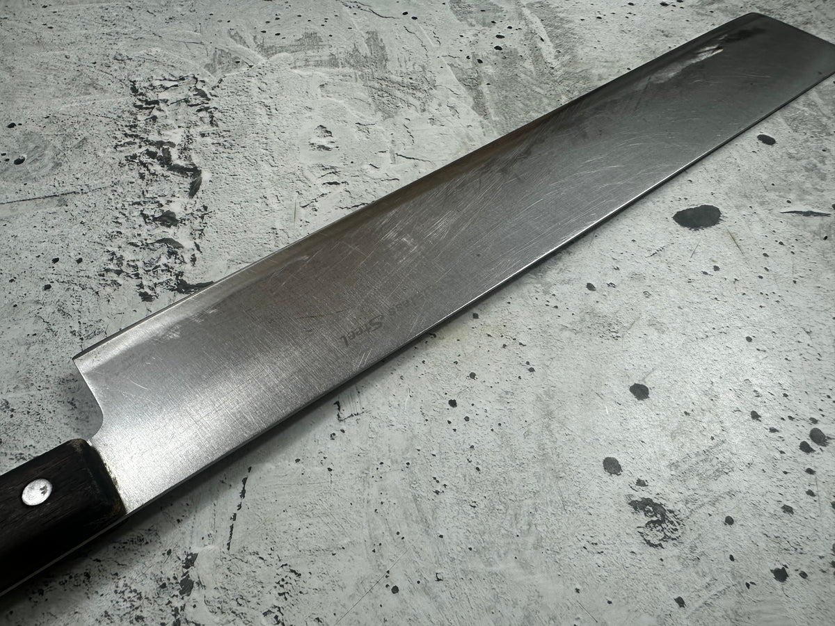 Vintage Unbranded Stainless Steel Nakiri Knife 370mm 2322