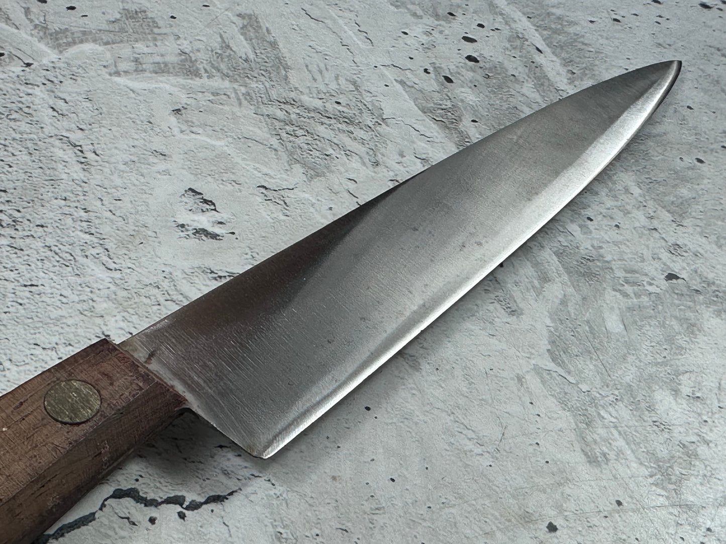 Vintage French Slicing Knife 200mm Inox Steel Wood Handle 2192