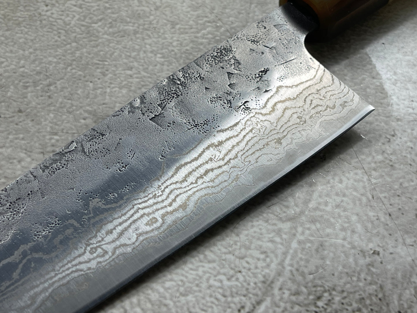 Tsunehisa SW Washiji Santoku Knife 170mm - Made in Japan 🇯🇵 Buffalo Horn Magnolia Handle