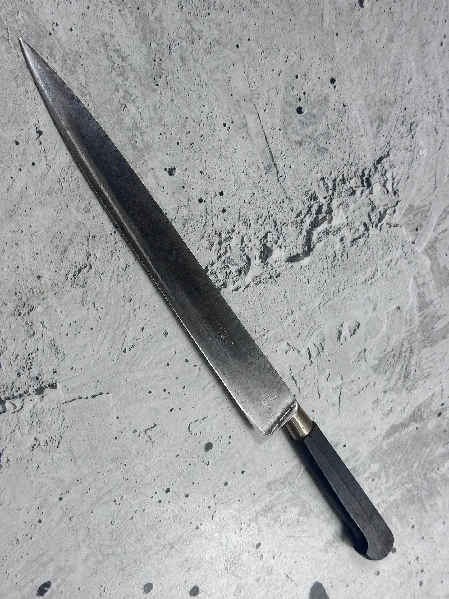 Vintage Sabatier Nogent Flexible Slicing Knife 230mm Carbon Steel 2186