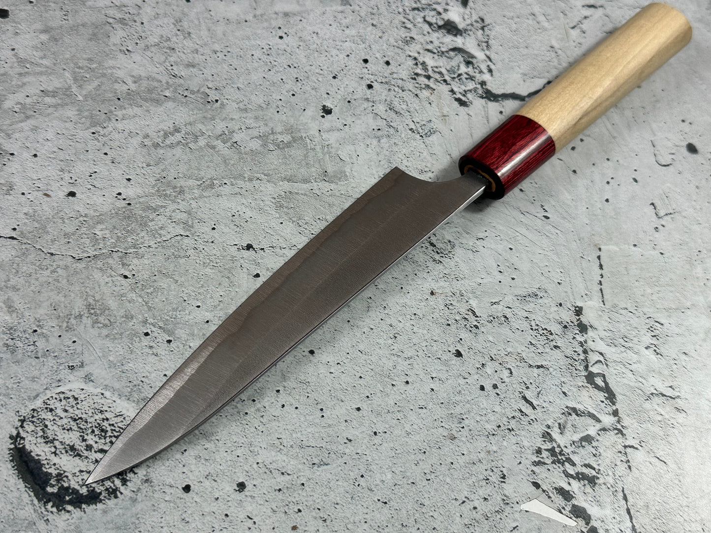MASAKAGE YUKI petty 150mm Oval Magnolia wood with Red Pakka wood