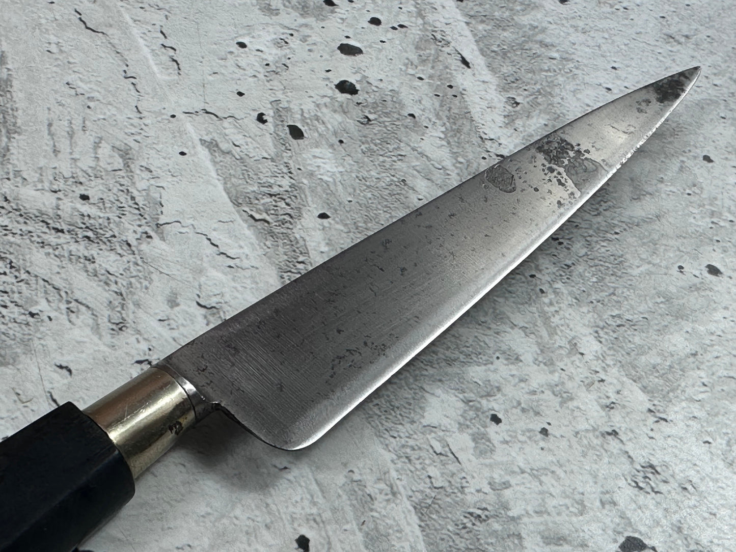 Vintage French Nogent Style Paring Knife 110mm Inox Steel POM Handle 2195