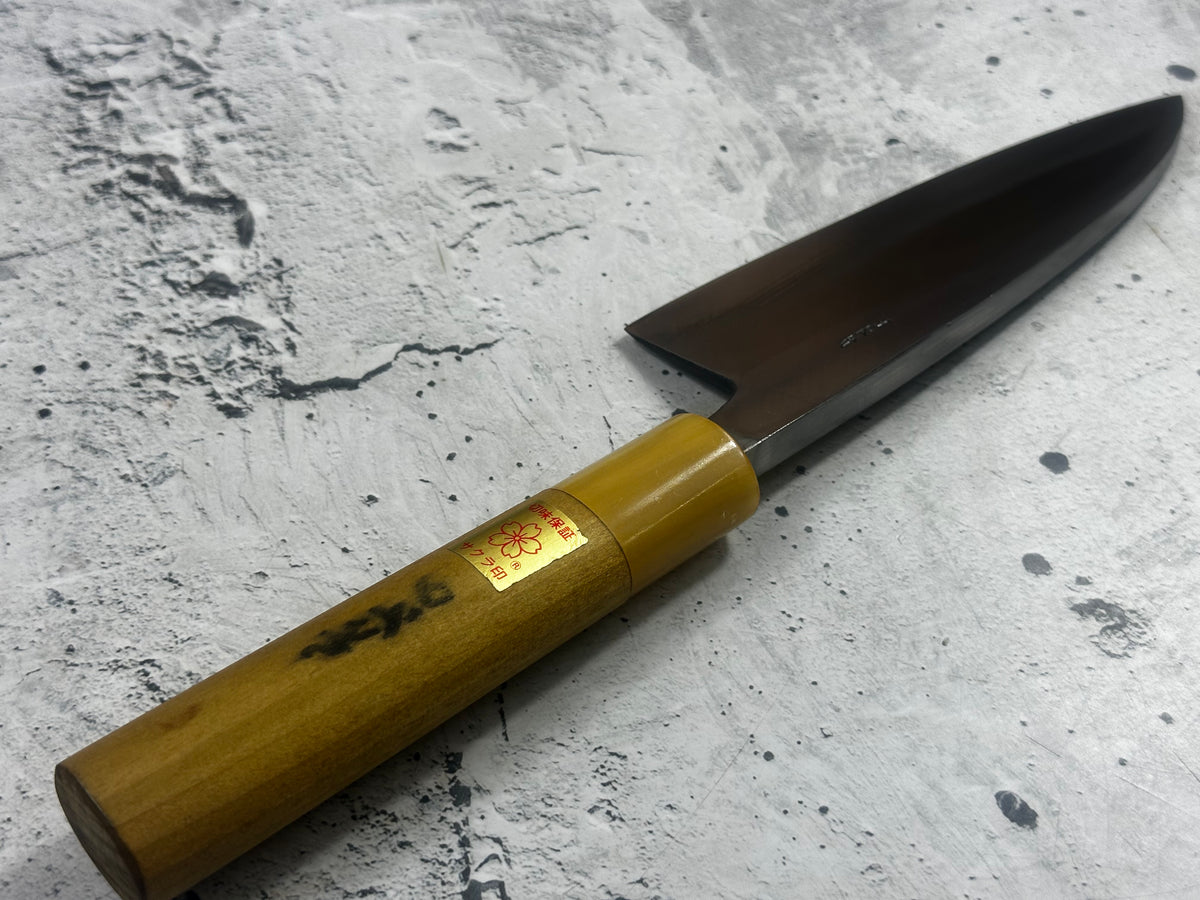 Vintage Masamoto Sohonten Deba Knife 170mm with Wooden Saya 2344
