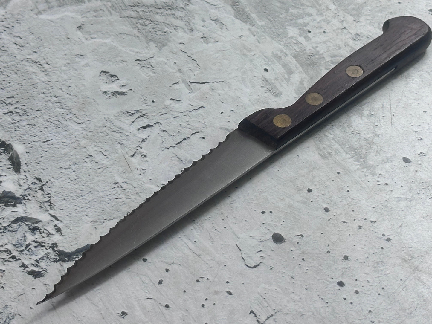 Vintage French Serrated Paring Knife 110mm Inox Steel 2127