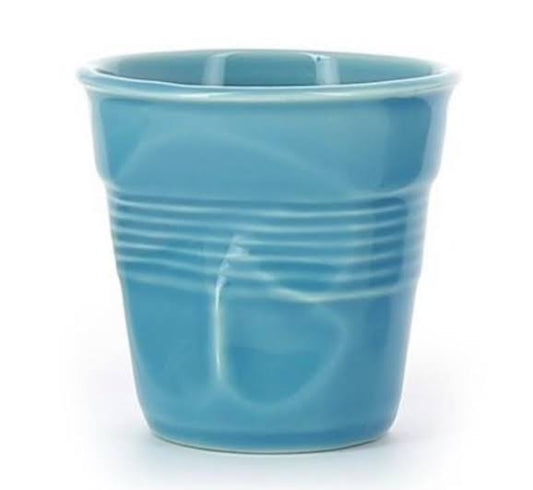 Revol Froissés Espresso Cup 80ml Set of 6 - Caribbean Blue