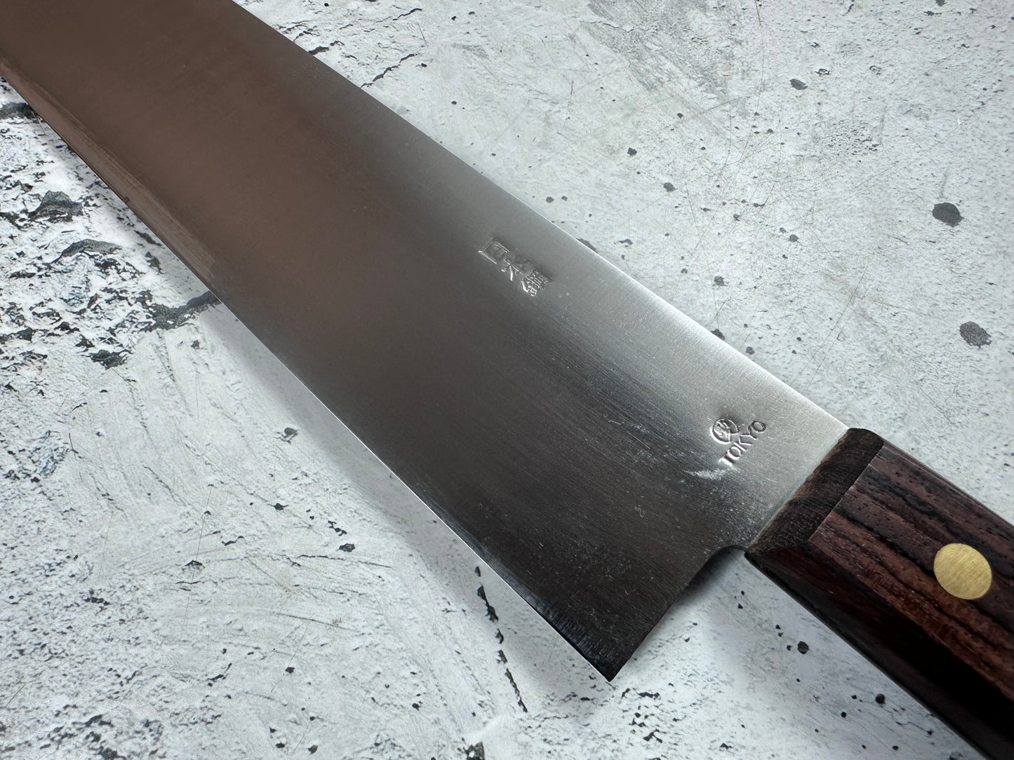Vintage Gensukehisa Gyuto 300mm Carbon Steel Wood Handle 2239