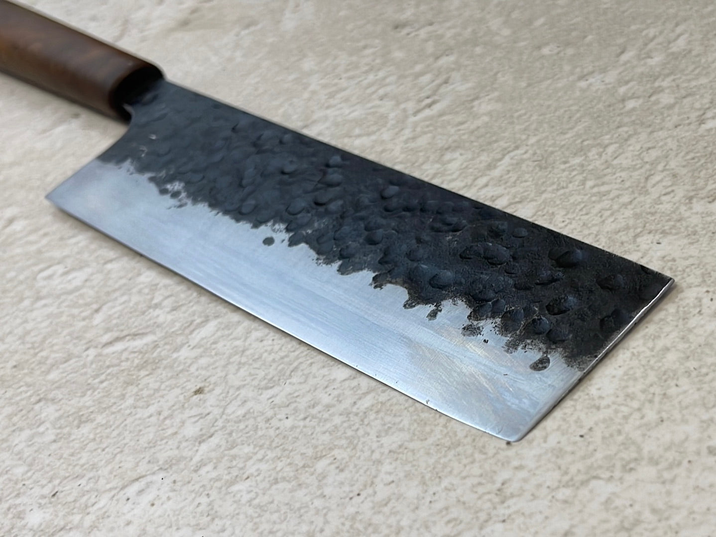 Nakiri 180mm Kurouchi Tsuchime with Jatiwood Timber Handle