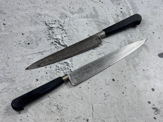 Vintage Nogent French Knife Set 2x Carbon Steel 2047