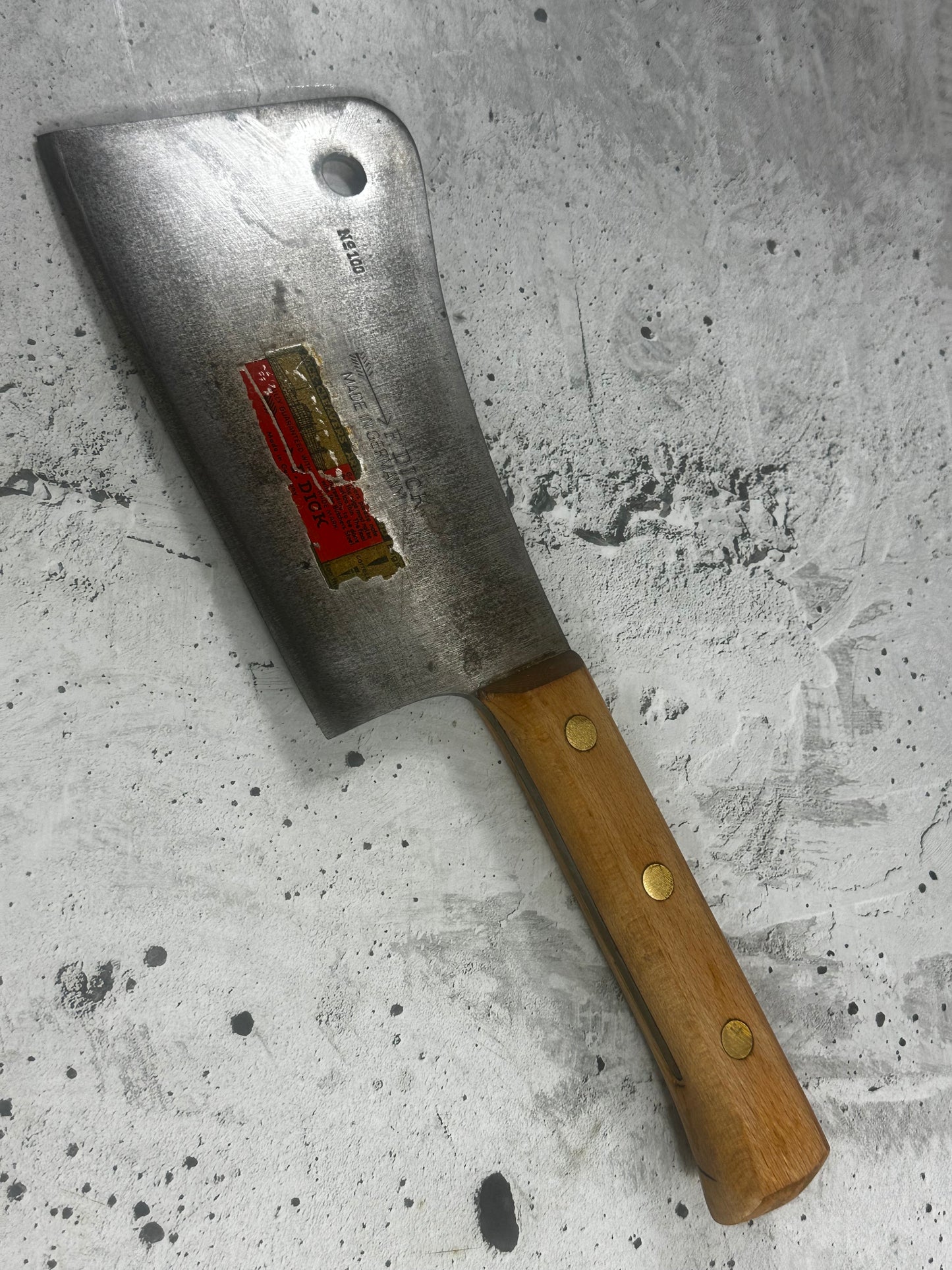 Vintage F. Dick Cleaver Knife 180mm  Carbon Steel Blade Made in USA 🇺🇸 1998