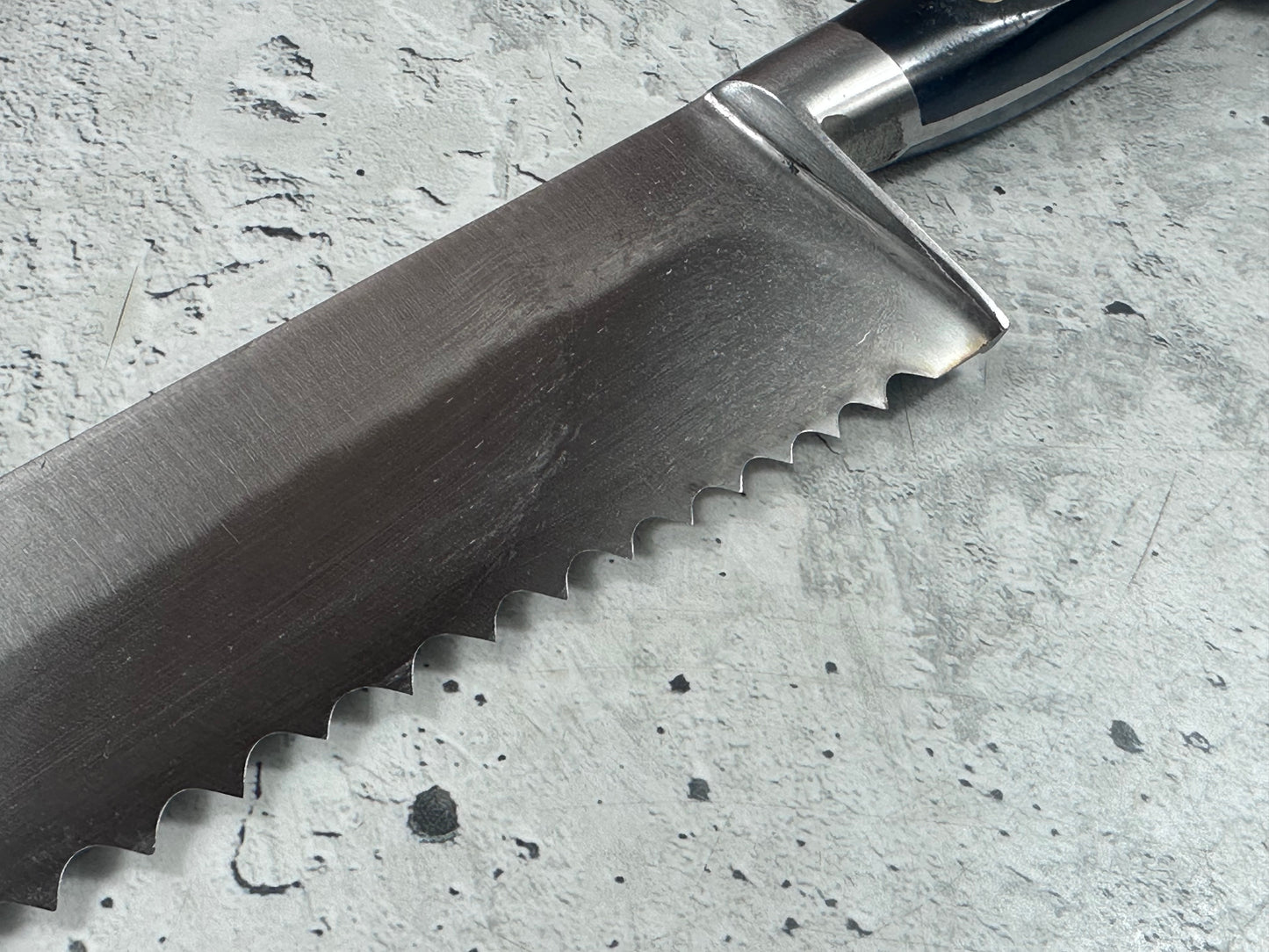 Vintage French Serrated Frozen Food Knife 250mm Inox Steel POM Handle 2194