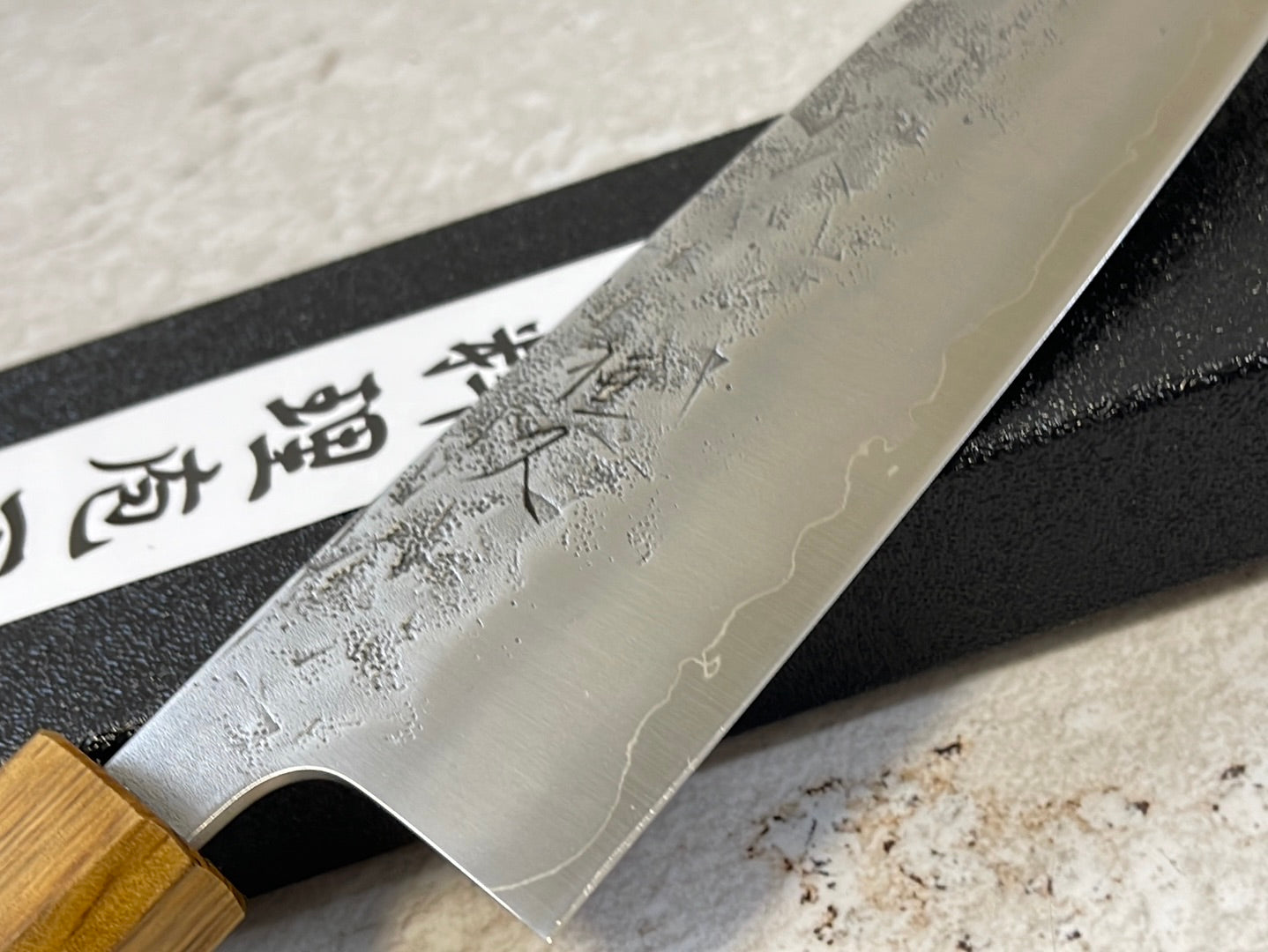 Tsunehisa SLD Washiji KOY Santoku Knife 170mm - Made in Japan 🇯🇵 Oak Yaki Handle