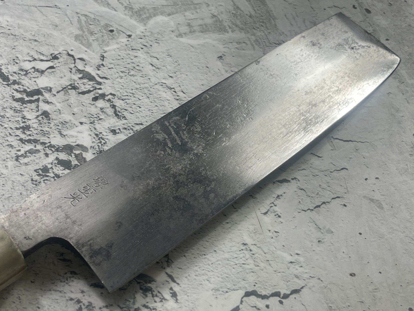 Vintage Japanese Nakiri Knife 170mm Carbon Steel Made in Japan 🇯🇵 1763