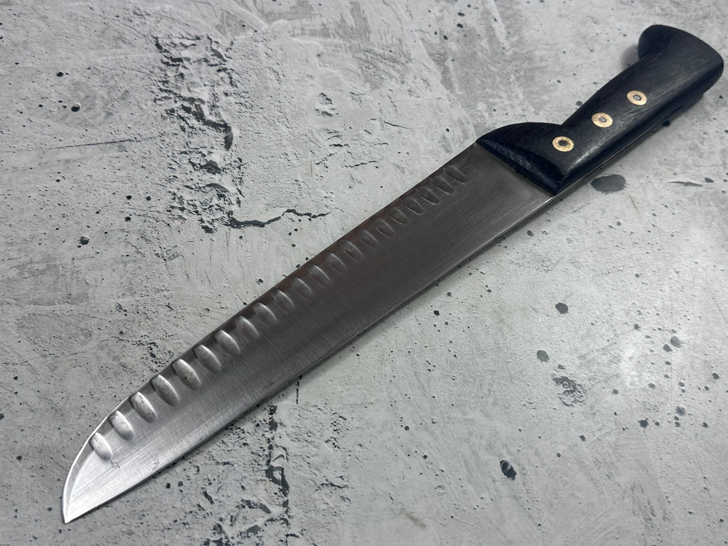Vintage French Scalloped Chef Knife 250mm Stainless Steel 2171