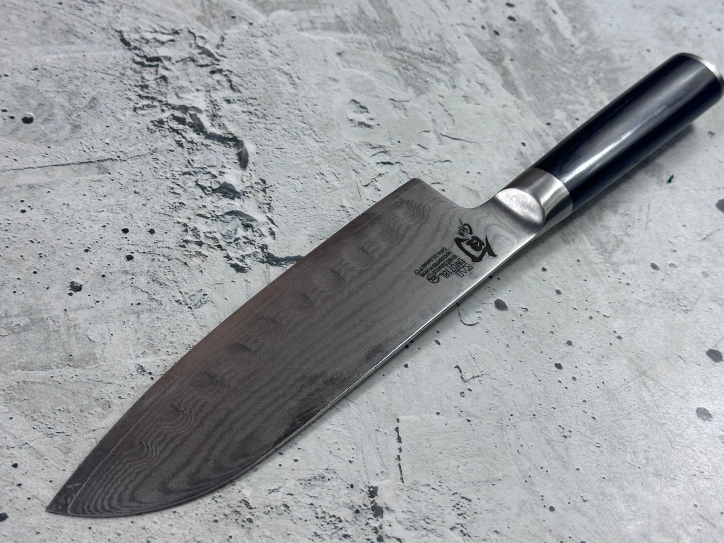 Pre-Owned Shun Classic Santoku Left Handle Knife 180mm Damascus Steel 2168