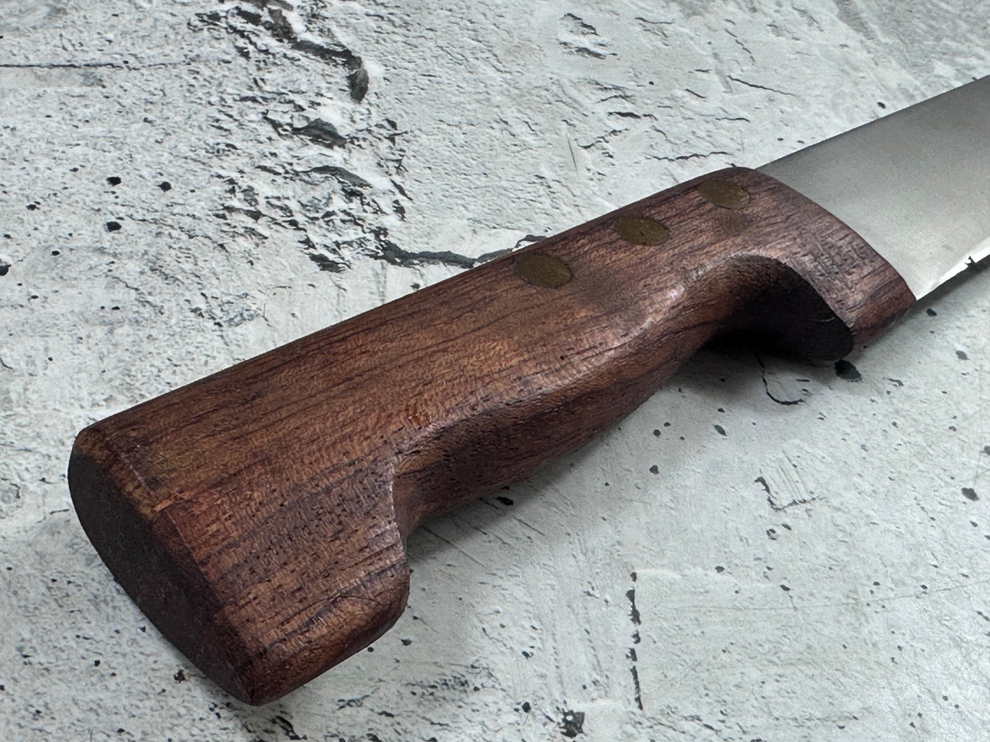 Vintage French Nogent Butcher Knife 210mm Inox Steel Wood Handle 2188