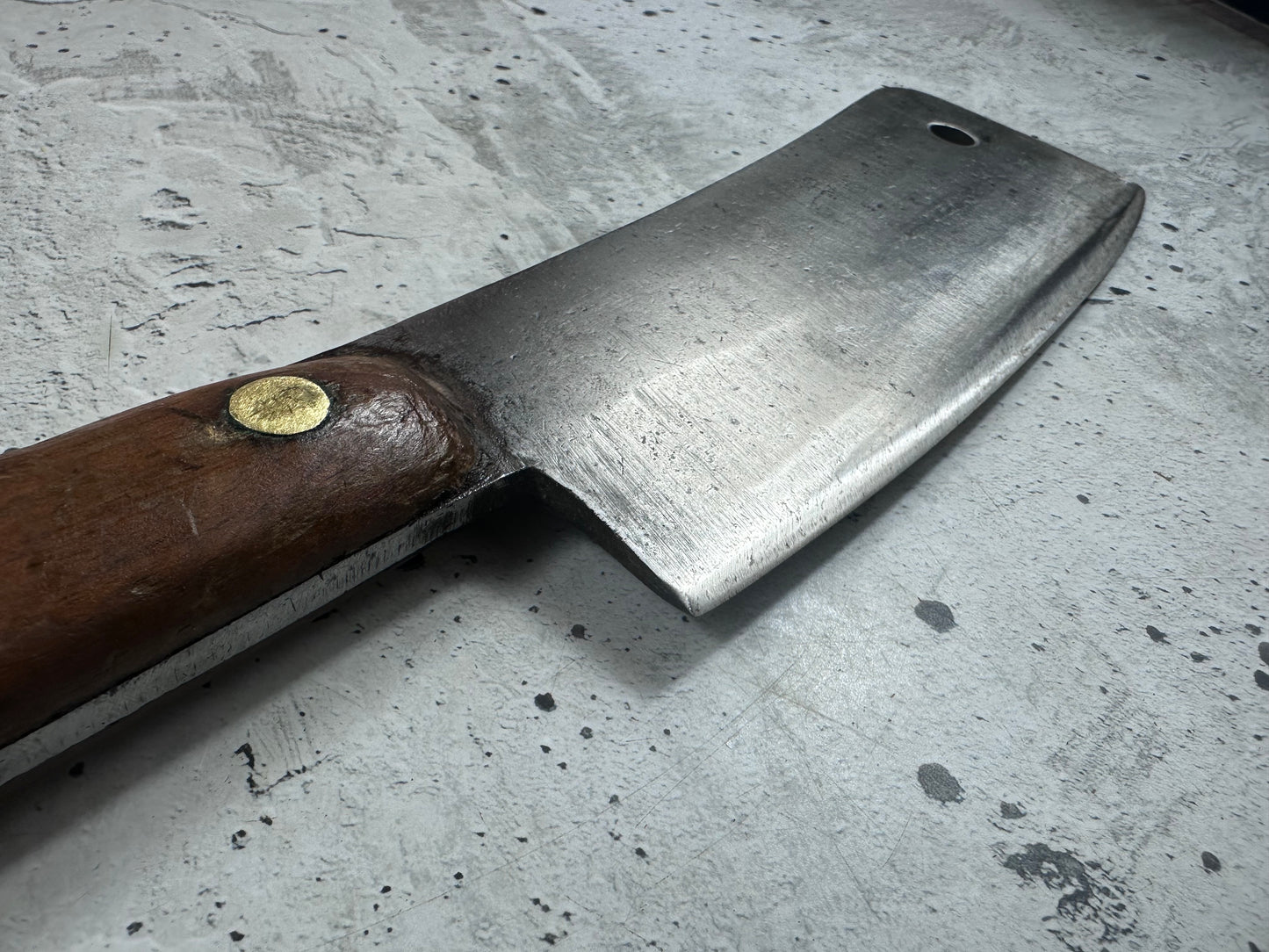 Vintage L. & I. J. White Butcher Cleaver Knife 205mm Carbon Steel Made in USA 2104