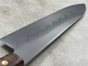 Kanefusa Full Tang Gyuto 230mm Teakwood Burl Set Brass Pins & Sheath