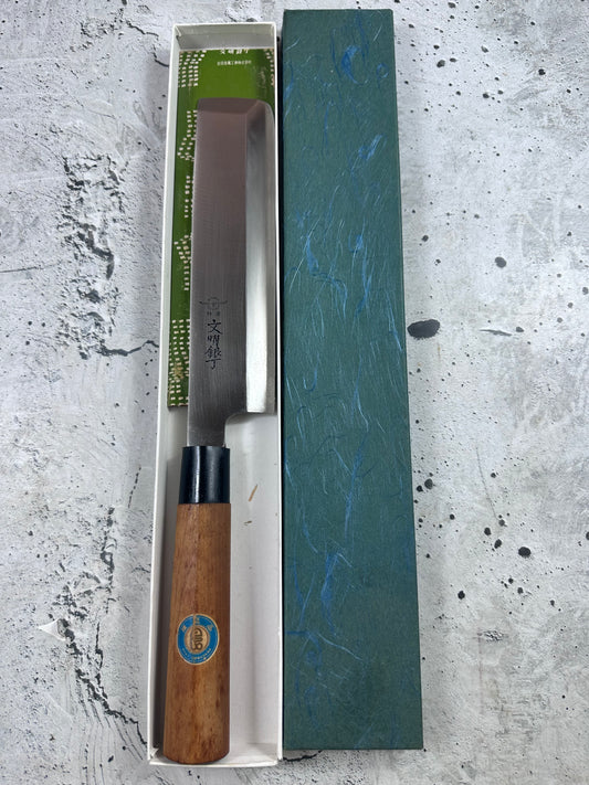Vintage Bunmei Yoshikin Usuba Knife 200mm Carbon Steel Original Box 2137