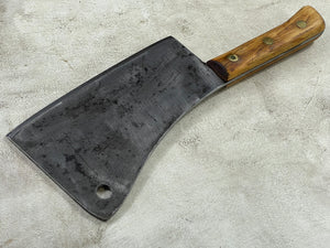 Vintage L.& I. J. White Butcher Cleaver Knife 230mm Carbon Steel Blade Made in USA 1922